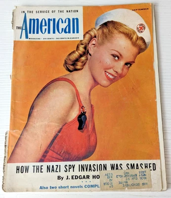 Vintage  The American Magazine Sept 1940s retro ads cover woman life guard AS IS - Image 1 of 4