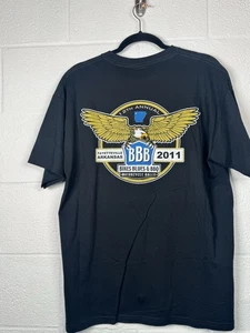 T-shirt Bikes Blues & BBQ Fayetteville AR 2011 moto rally nera L - Foto 1 di 8