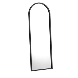 Wooden Full Length Mirror 166x60cm Arched Floor Mirror Black - Picture 1 of 9