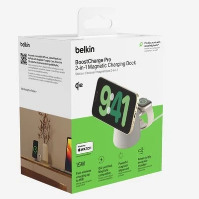 Brand New Belkin BoostCharge Pro 2-In-1 - Magnetic Charging Dock 15W Qi2 - Image 1 of 2
