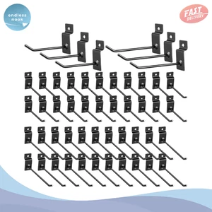50 Stück schwarze Slatwall Haken 4" & 6" Metall Display Heringe für Garage, Einzelhandel, Shop - Bild 1 von 7