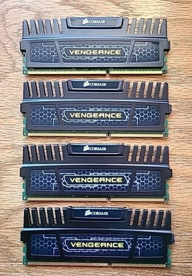 Corsair Vengeance 16GB Kit (4x4GB) PC3-12800 DDR3-1600MHz CMZ16GX3M4A1600C9 - Image 1 of 3