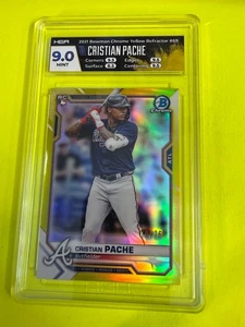 DA108955 2021 BOWMAN CHROME YELLOW REFRACTOR CRISTIAN PACHE RC 70/75 HGA 9 - Bild 1 von 2