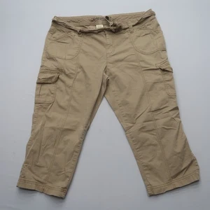 Pantalones capri cargo Faded Glory para mujer talla 14 beige algodón elástico recortados - Imagen 1 de 8