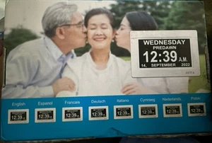 Clock Digital Calendar, Alarm, Day 8" Large LED Display 12 Alarm Desk Wall Mount - Picture 1 of 8