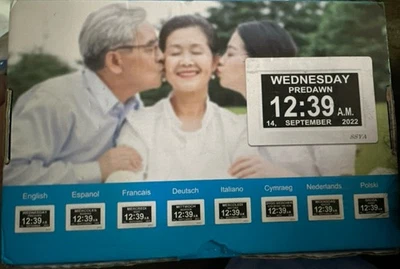 Clock Digital Calendar, Alarm, Day 8" Large LED Display 12 Alarm Desk Wall Mount - Image 1 of 4