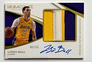 2017 Panini Immaculate RPA Lonzo Ball Rookie Patch Auto /25 Autograph RC - Picture 1 of 2