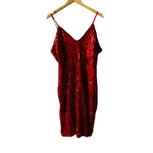 Vestido Talent Lentejuelas Correa Espagetti Talla 3X Nuevo con Etiquetas Rojo - Imagen 1 de 8