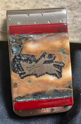 Yellowhorse Nickel Silver Bull Rider Money Clip - Image 1 of 2
