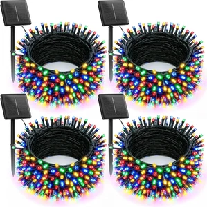 Brightown Solar Christmas Lights Outdoor, 4 Pack Total 184FT 480 LED Solar Strin - Picture 1 of 12
