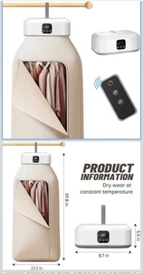 Secadora De Ropa Portátil Plegable, Gran Capacidad, Color Blanco Cálido NEW US. - Picture 1 of 4