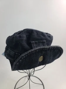 Sombrero de mezclilla vintage Robo Cap negro ajustable mediano Les Industries retro hipster - Imagen 1 de 10