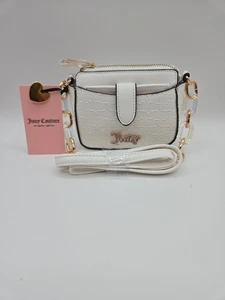 Bolso Bandolera JUICY COUTURE Blanco Ángel, Nuevo con Etiquetas Bling Micro Mini/Cartera para Tarjetas de Crédito - Imagen 1 de 13