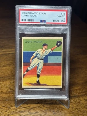 1934-36 1935 Diamond Stars #16 Lloyd Waner  Pirates HOF PSA 4 Beautiful Color - Image 1 of 2