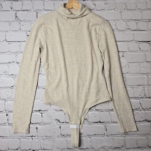 Madewell creme melierter Kiesel Rollkragen Body Baumwollmischung neu Größe L - Bild 1 von 14