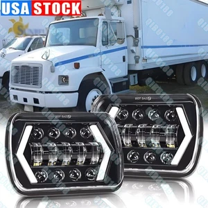 Par de faros LED de haz alto/bajo de 7x6 pulgadas para Freightliner FL50 FL60 FL70 FL80 MT35 - Imagen 1 de 9