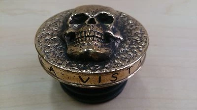  Harley gas cap, skull, handmade, brass - Image 1 of 4