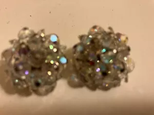 Vintage Nachlass Kristall Ohrclips - Bild 1 von 2