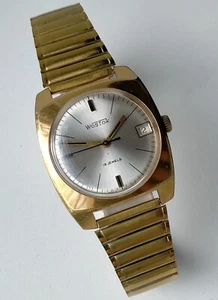Vostok 2214 Gold Plated AU10 Vintage Original Soviet Mechanical Watch 1970s - Picture 1 of 11
