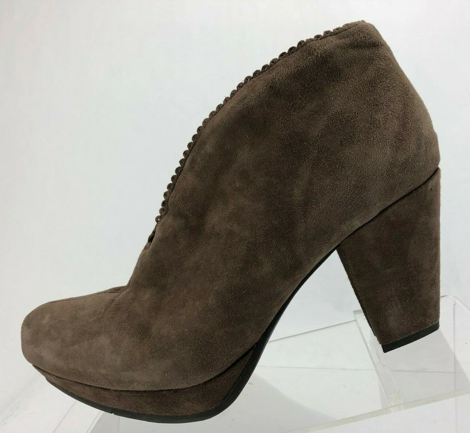 Earthies Ankle Boots Halley Comfy Brown Suede Leather Heel Booties Womens US 9 B - Image 1 of 4