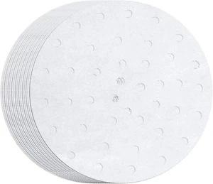 100 Count Perforated Parchment Paper Bamboo Steamer Liners for 12 Inch Air Fryer - Picture 1 of 5