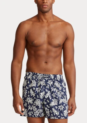 Polo Ralph Lauren BLU HAWAIAN BEARS foderata bauletto da bagno pantaloncino uomo nuovo con etichette taglia S - Immagine 1 di 3