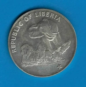 Liberia - 5 Dollars - 1974 - 0.9000 Silver - KM# 29 - Picture 1 of 2