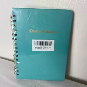 Daily Planner Organizer Undated Teal Green Task List Spiral Bound Notebook - Picture 1 of 6