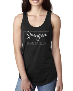Camiseta sin mangas Stronger Than Cancer Distressed espalda deportiva para dama - Imagen 1 de 8