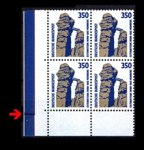 BUND SWK  350 Pf. **, Mi. 1407  - ECKRAND-VIERER u.l. mit Naht - Bild 1 von 1