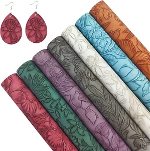 7 Pcs Embossed Faux Leather Sheets A4 Size for Earrings Purses Making, 30 X21Cm - Picture 1 of 12