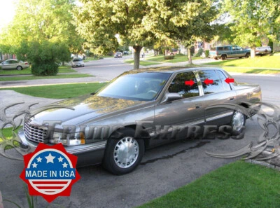 Cadillac DeVille 1997-1999 6 piezas poste de pilar cromado moldura de acero inoxidable Foto 1 de 2