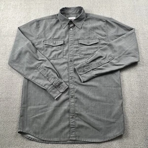 Burton Shirt Adult Medium Gray Button Up Long Sleeve Dryride Casual Active Men's - Picture 1 of 14