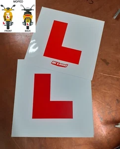 Learner L Plates for Motorcycle / Scooter ONE Rigid & ONE Self Sticky - Boom - Picture 1 of 7