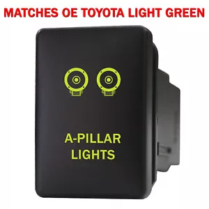 A-PILLAR LIGHTS 9B76NG Push switch 12volt For Toyota OEM Tacoma LED NEW GREEN - Picture 1 of 1