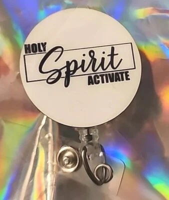 Clip de identificación con soporte para insignia activada del Espíritu Santo divertido, Espíritu Santo  Foto 1 de 3