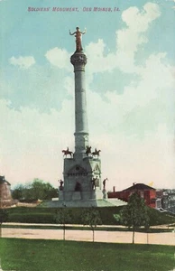 Soldier's Monument, Des Moines, Iowa Vintage PC Posted 1908 - Picture 1 of 2