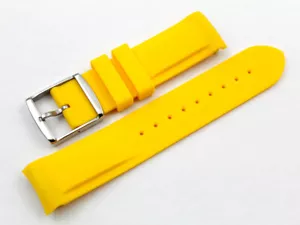 Bracelet En Silicone TPU Jaune Sport Étanche Pour Montre Taille 20mm Unisexe - Imagen 1 de 4