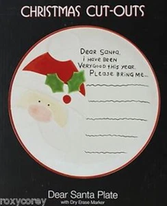 Christmas Cut Outs - "DEAR SANTA PLATE" w/Dry Erase Marker *NIB* - Picture 1 of 2