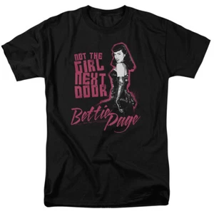 Bettie Page Not Next Door T Shirt Licensed 1950 Queen Of Pinups Model Tee Black - Picture 1 of 2