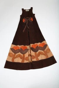 Vintage 70s Char Floral Patchwork Suede Vest Jacket Duster Handmade Hippie Boho - Picture 1 of 4