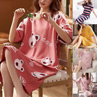 Women Short Sleeve Midi Dress Nightwear Summer Printed Dresses Sleepwear Casual↑