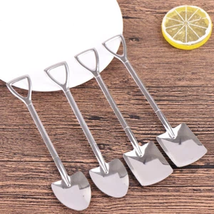 4Pcs/set Stainless Steel Retro Shovel Ice Cream Coffee Spoon Creative Tea-sp Nu - Picture 1 of 12