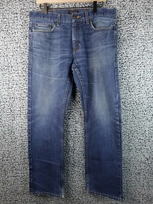 Adam Levine The Patriot 222 Luxe Medium Wash Faded Denim Jeans Straight 32 x 32 - Image 1 of 4