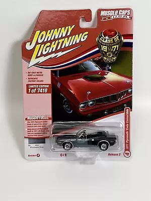 Plymouth Cuda 1971 Convertible Gris Winchester 1:64 Johnny Lightning JLMC026B - Imagen 1 de 4