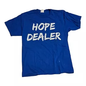 Hope Dealer Blue T-Shirt Size Med By Port & Company Graphic Print Health Faith - Picture 1 of 5