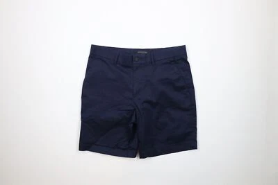 Pantalones Cortos Chinos de Golf Banana Republic Para Hombres 33 Aiden Frente Plano Sobre la Rodilla Azul Marino Foto 1 de 4