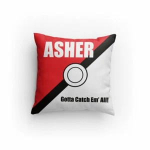 Custom 14" x 14" Pokemon Pokeball Pillow - (NOT a Cover!) - Personalize Free! - Picture 1 of 4
