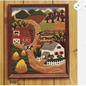 VTG Artcraft Concepts Country Landscape 5507 Longstitch Crewel B&W PATTERN ONLY - Picture 1 of 8