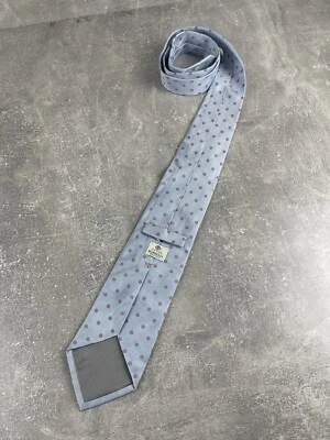 Corbata Luigi Borrelli Napoli Azul/Borgoña Estampado Punteado 100% Seda Hecha en Italia Foto 1 de 4
